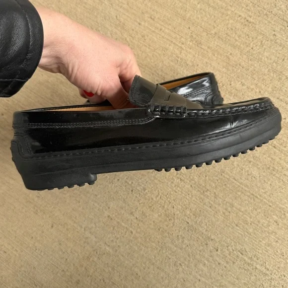 Tod’s Patent Leather Loafers Rubber Sole 7.5 - Picture 2 of 10
